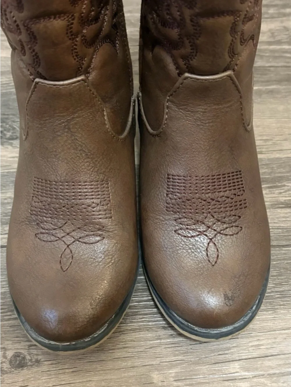 Cat & Jack Brown Toddlers' Western Embroidered Mid-Calf Boots